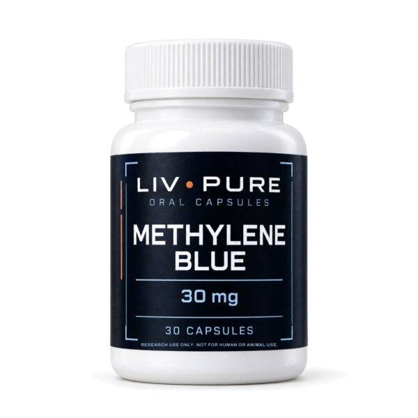 Liv Pure Methylene Blue 30 mg oral capsule bottle, research use only label