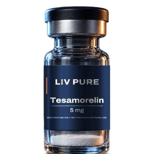 Liv Pure tesamorelin 5 mg research vial, research use only label