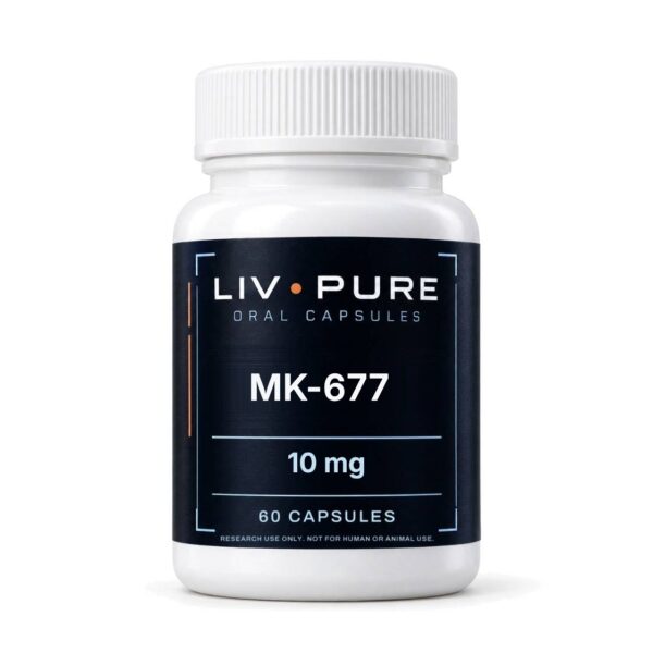 Liv Pure MK-677 10 mg research capsules, 60 count bottle